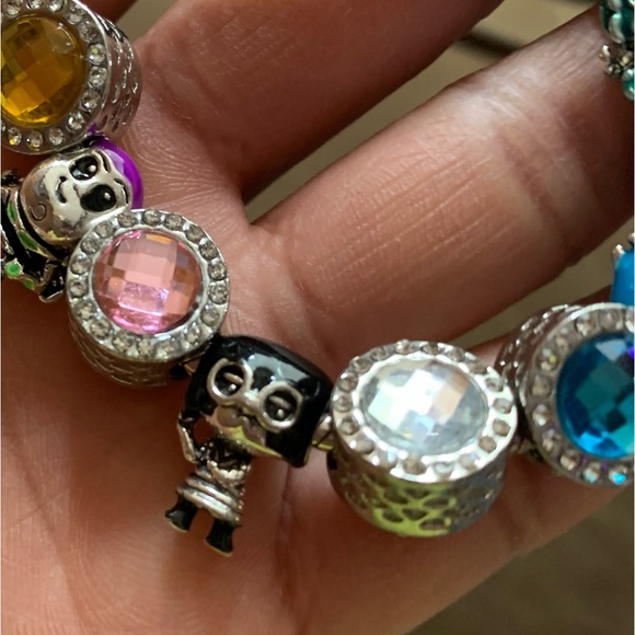 NIB NEW Pandora Pave Clasp Bracelet w/ Colorful Disney Theme Charms - Picture 9 of 13